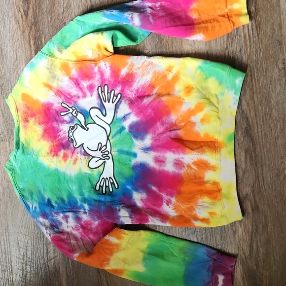 Peace Frogs Y2K Vintage Tie-Dye Sweatshirt Size Small - Picture 5 of 5